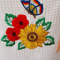 Grembiule Cucina Panna Nido D'Ape Papaveri E Girasole