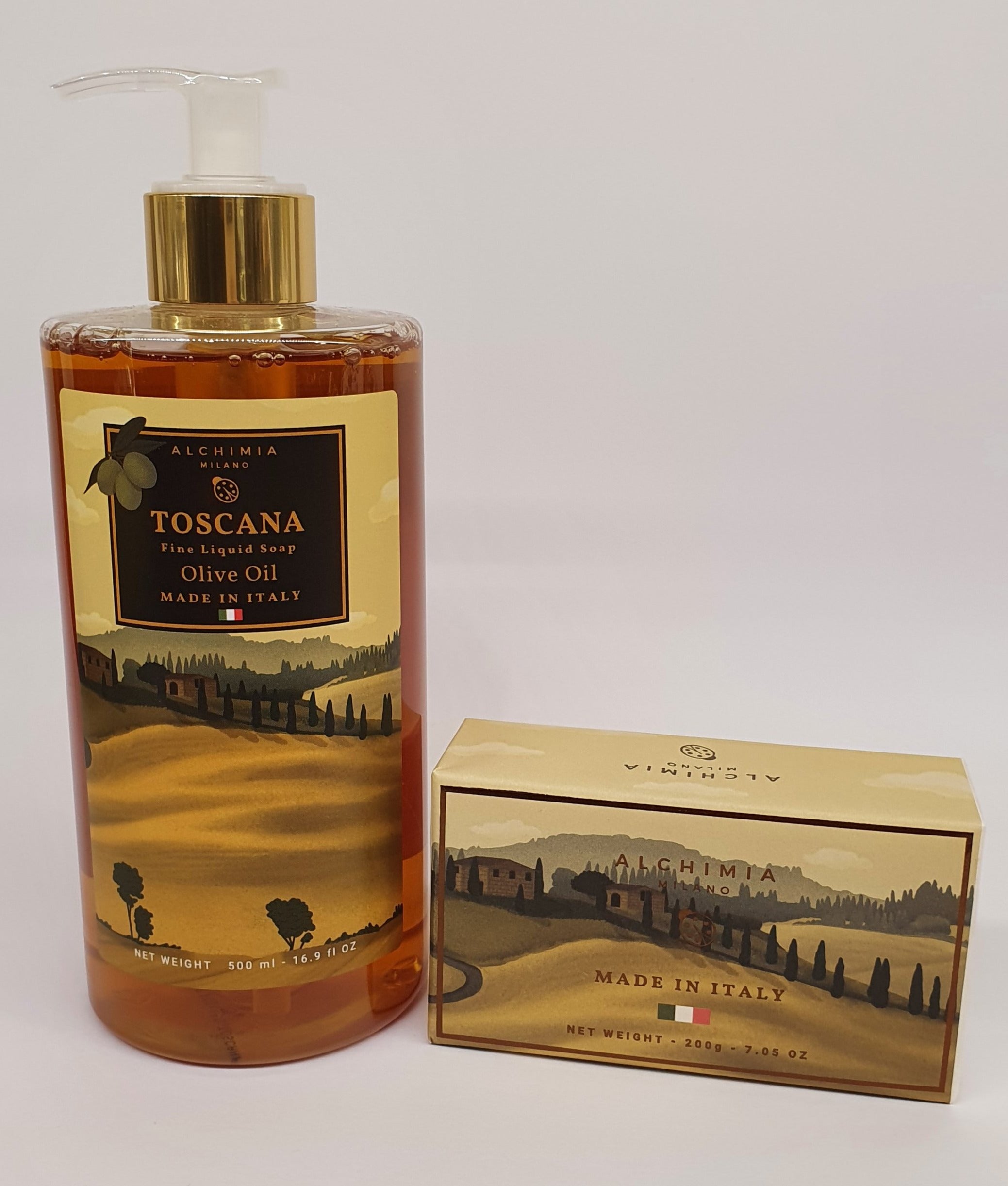 Sapone Liquido Alchimia Soap Toscana Olio Di Oliva 500ml + Sapone 200gr