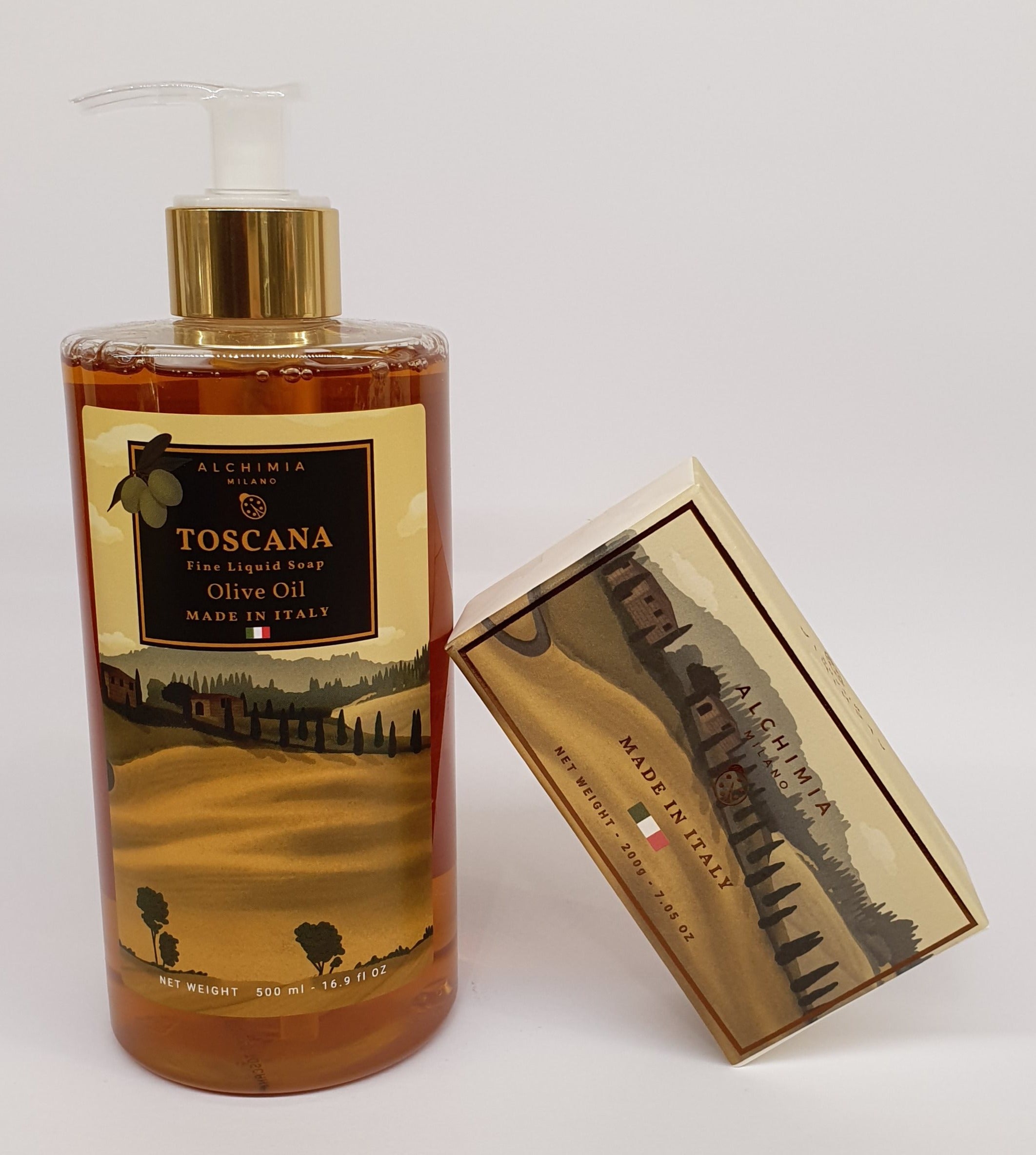 Sapone Liquido Alchimia Soap Toscana Olio Di Oliva 500ml + Sapone 200gr