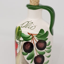 Oliera grande con manico Decoro Aglio Olive Peperoncino