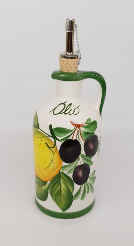 Oliera grande con Manico decoro Limoni E Olive