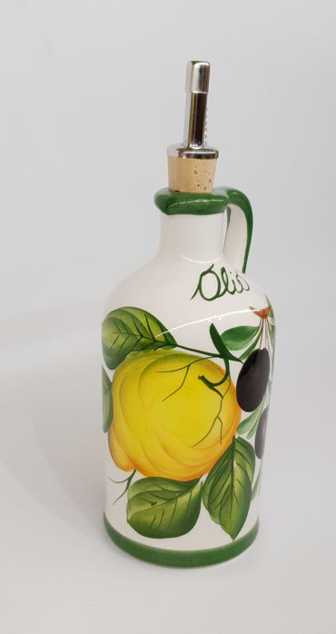 Oliera grande con Manico decoro Limoni E Olive