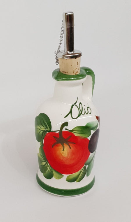 Oliera Grande con manico Decoro Pomodori E Olive