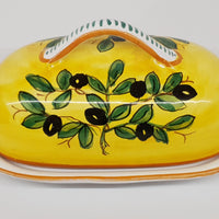 Porta Burro Ovale Decoro Olive fondo Giallo