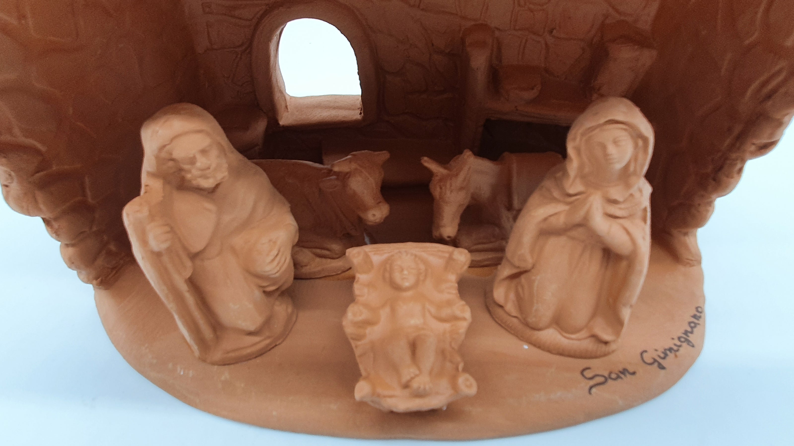 Presepe Terracotta Con Capanna 5 Pezzi cm 7