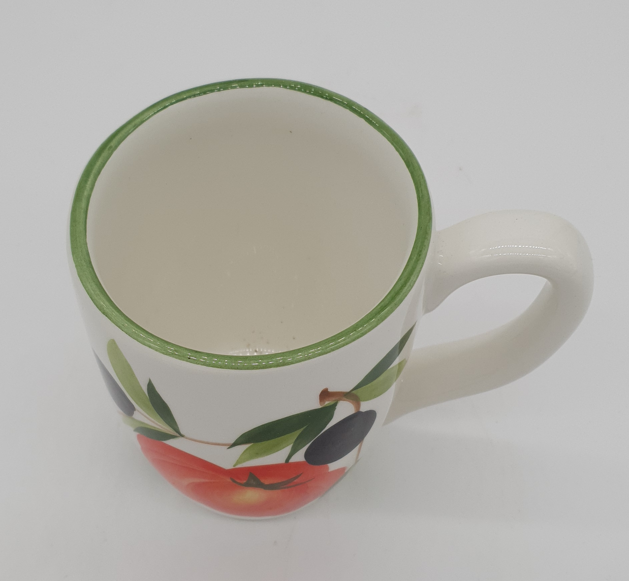 Glass Mug Decor Tomatoes And Olives