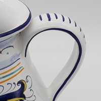 Vaso Con Manico Pancia Bassa Decoro Deruta