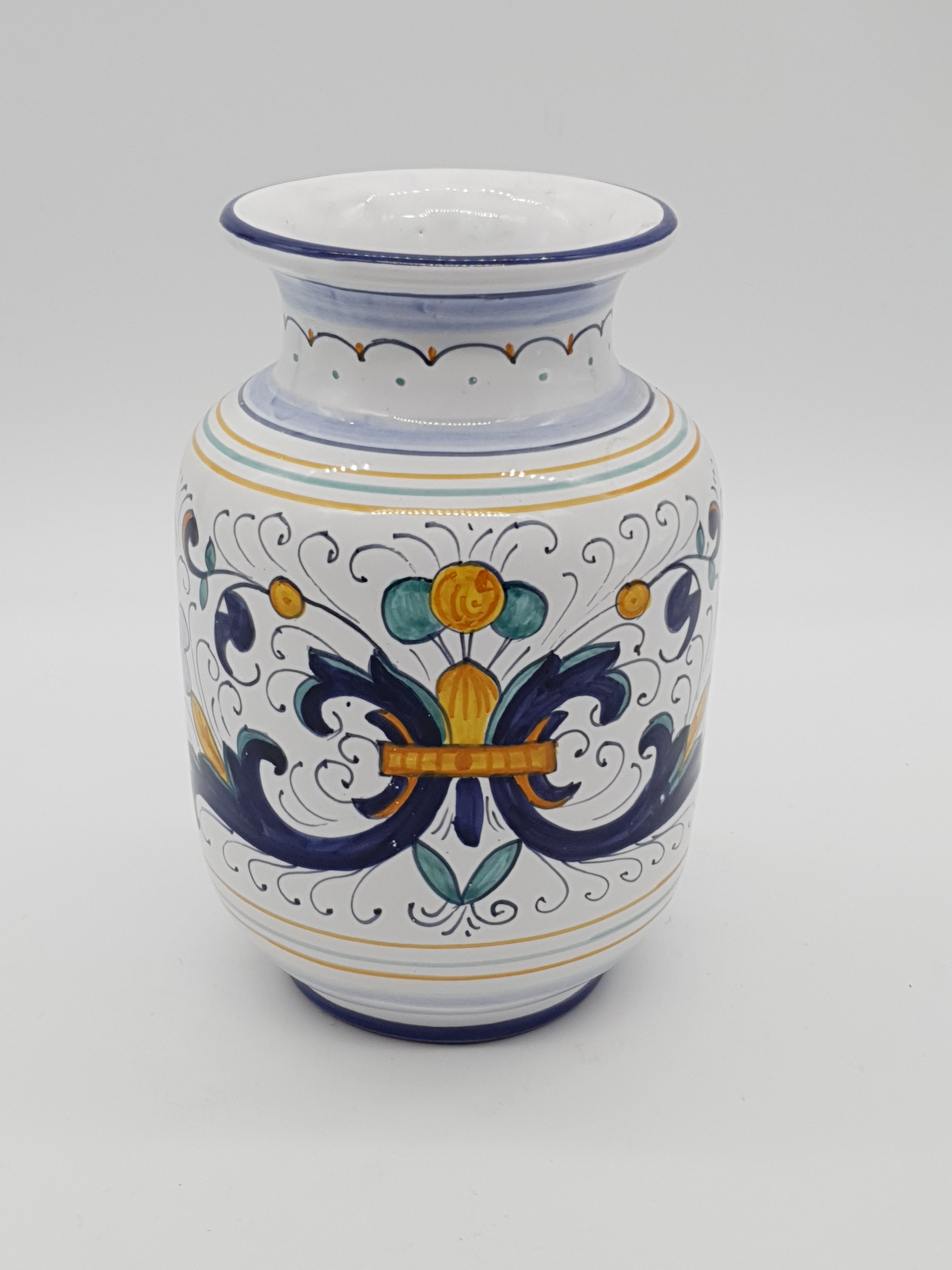 Vaso Pancia Cilindrica Decoro Deruta