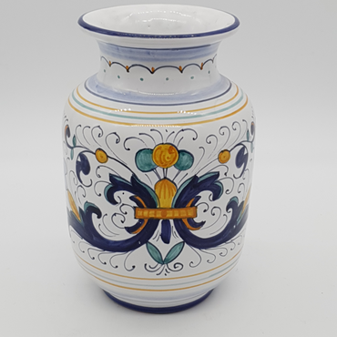 Cylindrical Belly Vase Deruta Decoration