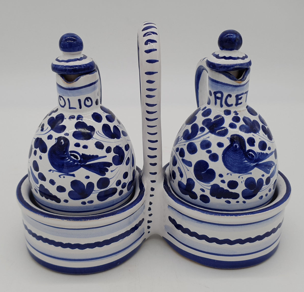 Olio E Aceto Decoro Arabesco Blu