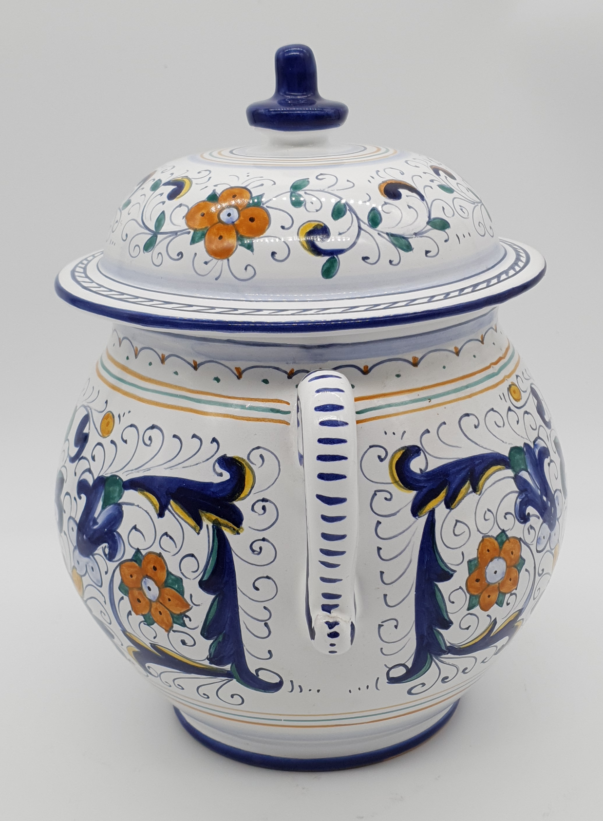Zuppiera Alta Con Manici Decoro Deruta