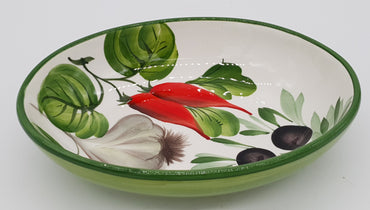 Bolo Bowl Oval Decorated Garlic Olives Chilli
