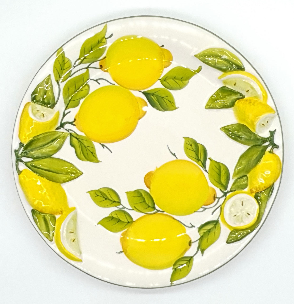 Round Tray Lemon Relief Decoration