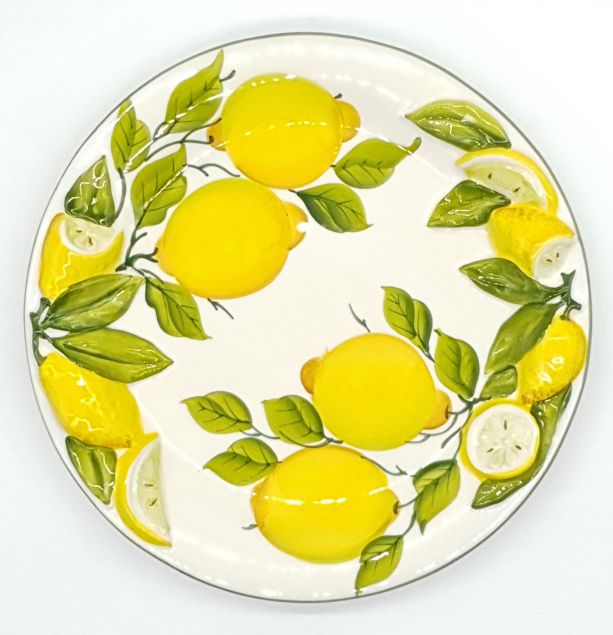 Round Tray Lemon Relief Decoration