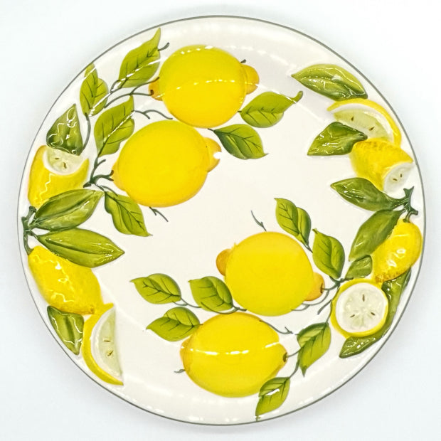 Vassoio Rotondo Decoro Limone Rilievo
