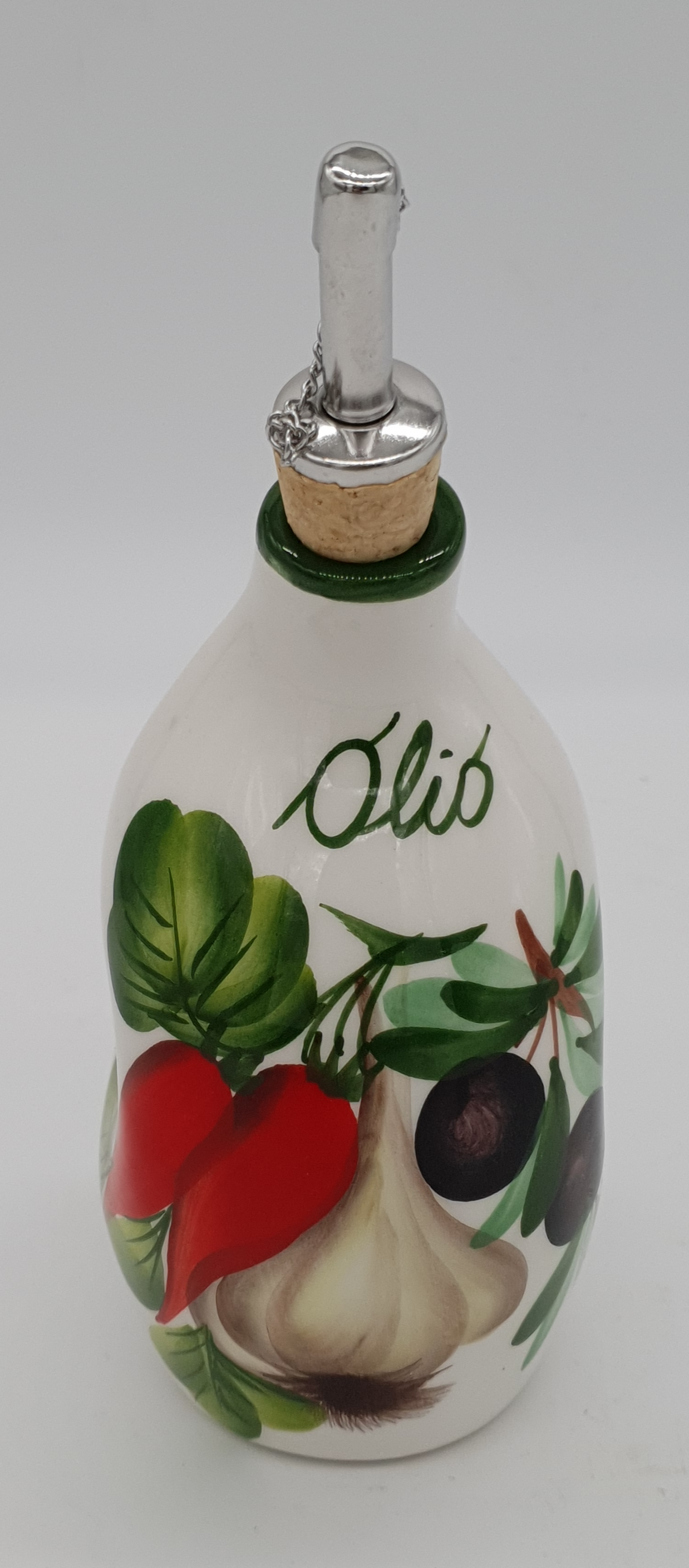 Oliera Schiacciata Decoro Aglio Olive Peperoncino