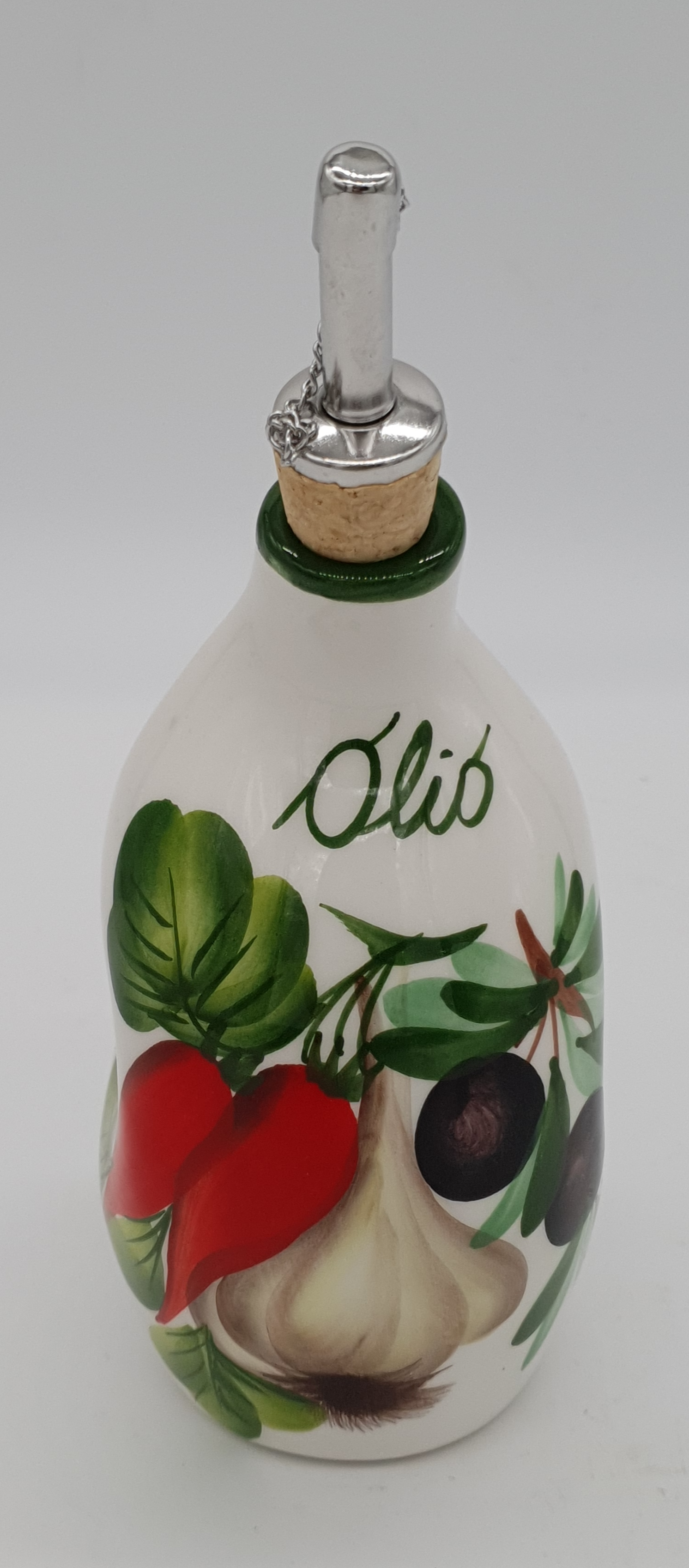Oliera Schiacciata Decoro Aglio Olive Peperoncino