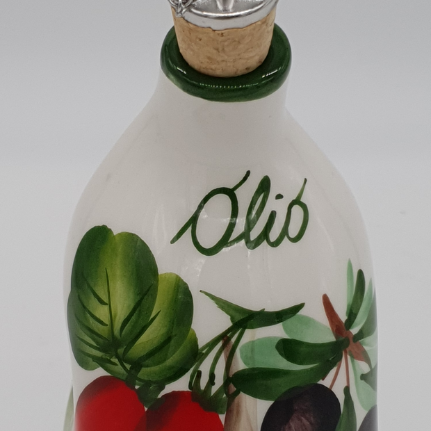 Oliera Schiacciata Decoro Aglio Olive Peperoncino