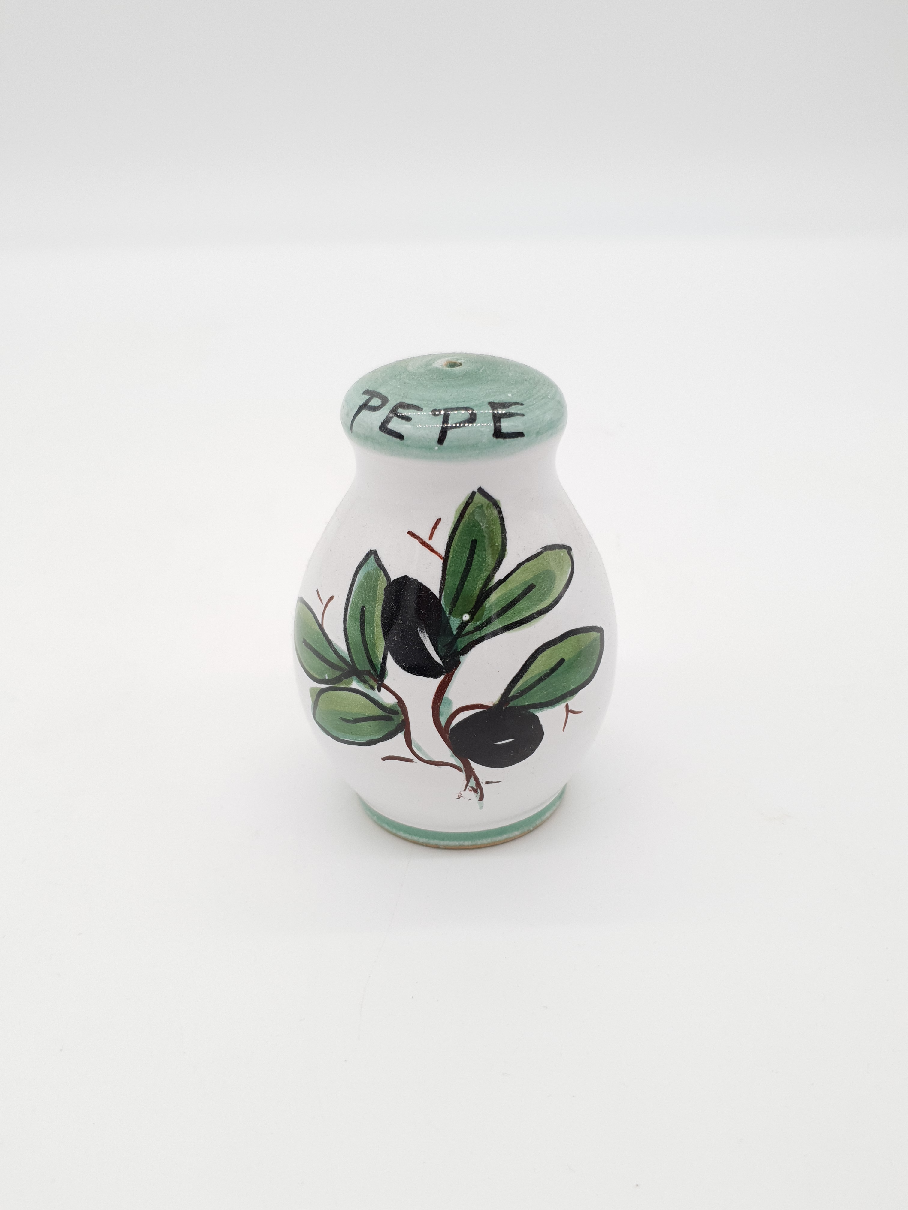 Set Sale e Pepe Decoro Olive Fondo Bianco