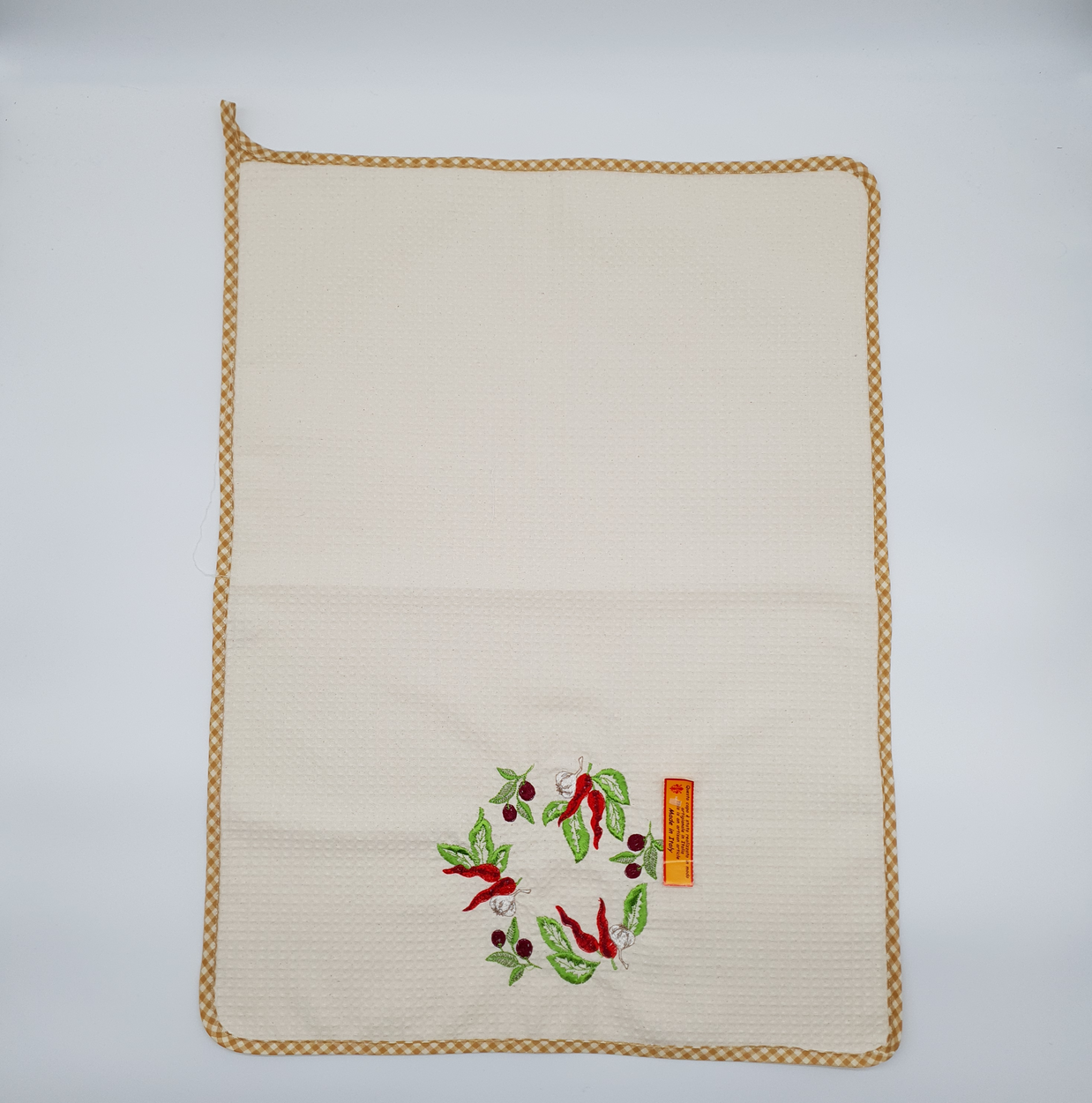 Canovaccio Rettangolare Olive Peperoncino Beige