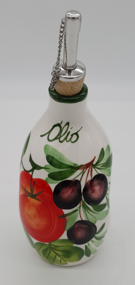 Oliera Schiacciata Decoro Pomodori E Olive