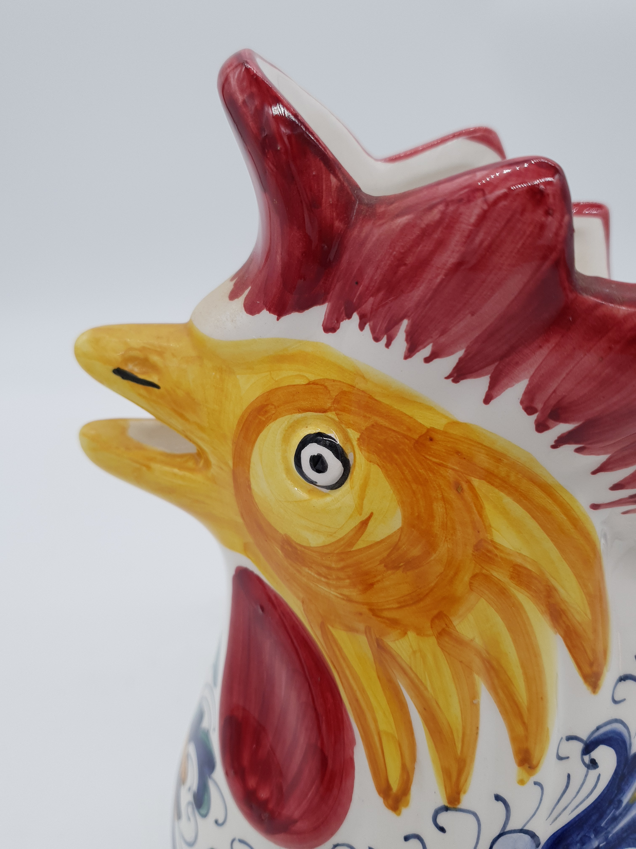 Brocca A Forma Di Gallo Decoro Deruta