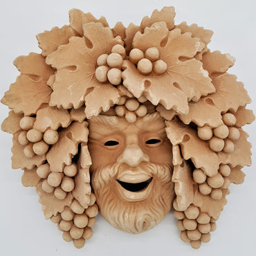 Old Bacchus Small Terracotta Mask