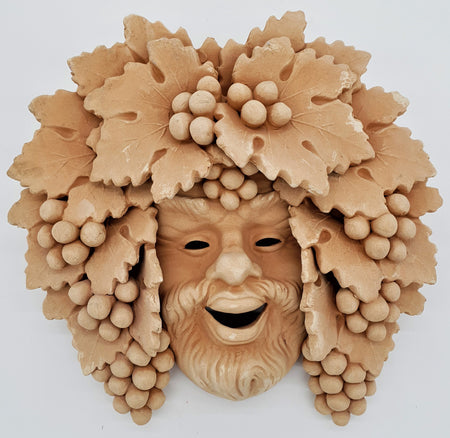 Old Bacchus Small Terracotta Mask