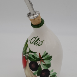 Oliera Schiacciata Decoro Aglio Olive Peperoncino