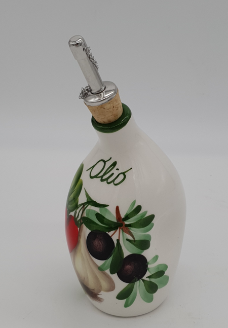 Oliera Schiacciata Decoro Aglio Olive Peperoncino