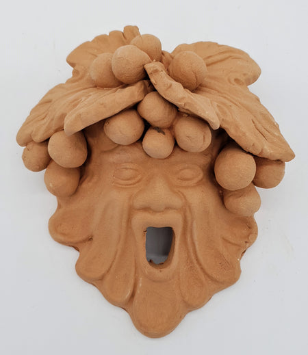 Faun Mask With Grapes Terracotta