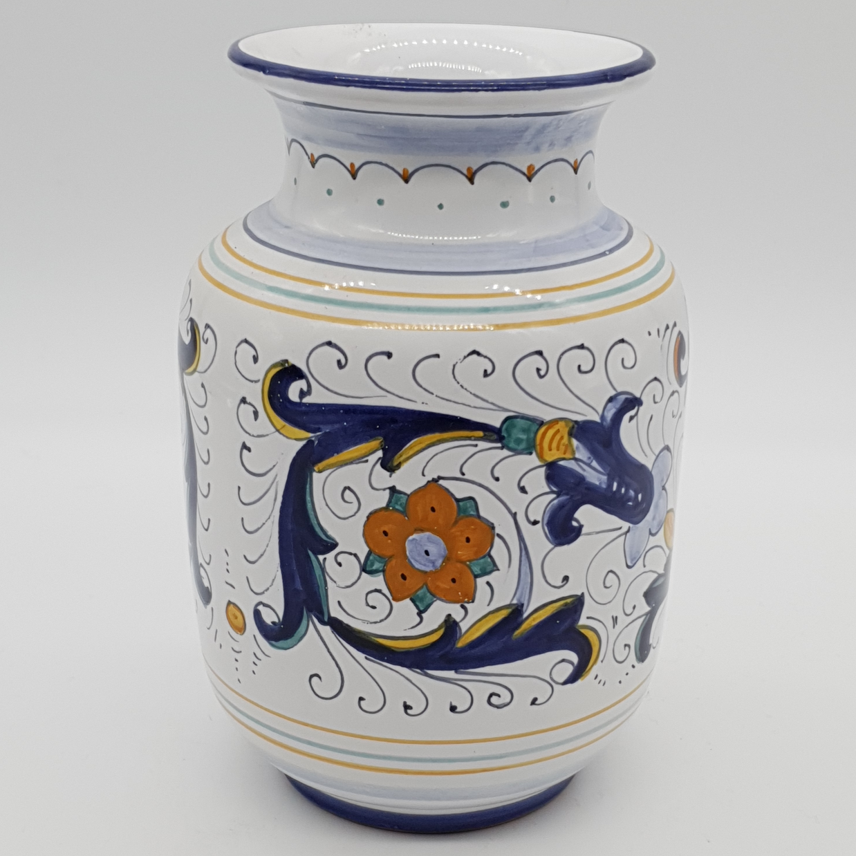 Vaso Pancia Cilindrica Decoro Deruta