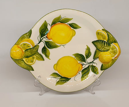 Vassoio Rotondo con manici Decoro Limone Rilievo