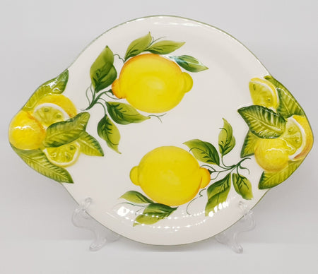 Vassoio Rotondo con manici Decoro Limone Rilievo