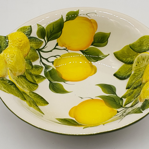  Large Bowl Relief Lemon Decor