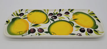 Tray With Lemons And Olives Decor Handles