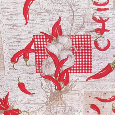 Provencal Tablecloth with Garlic and Chillies