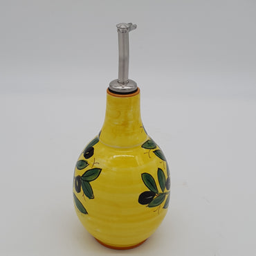Olive Oil Cruet With Yellow Background