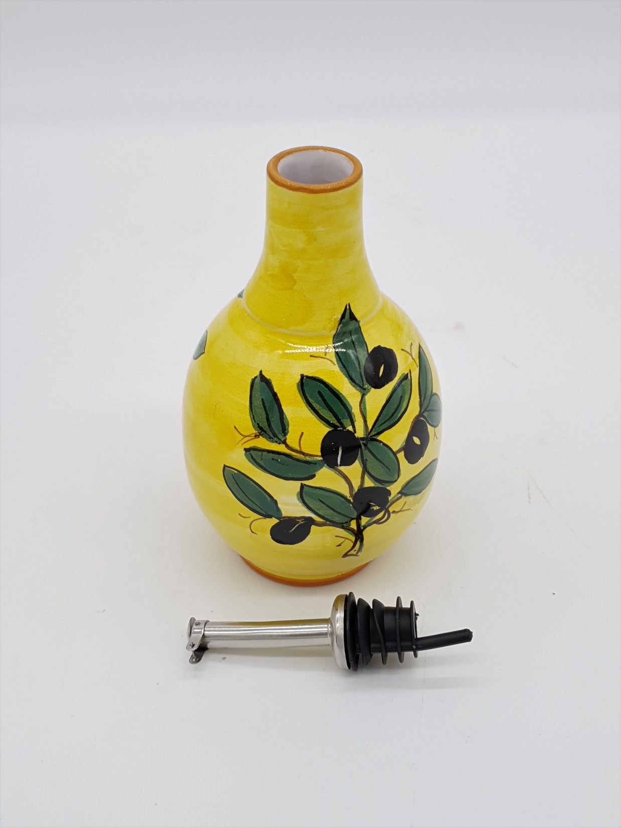 Ampolla Olio Decoro Olive Fondo Giallo