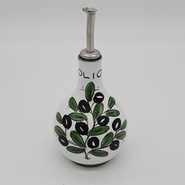 Ampolla Olio Decoro Olive Fondo Bianco