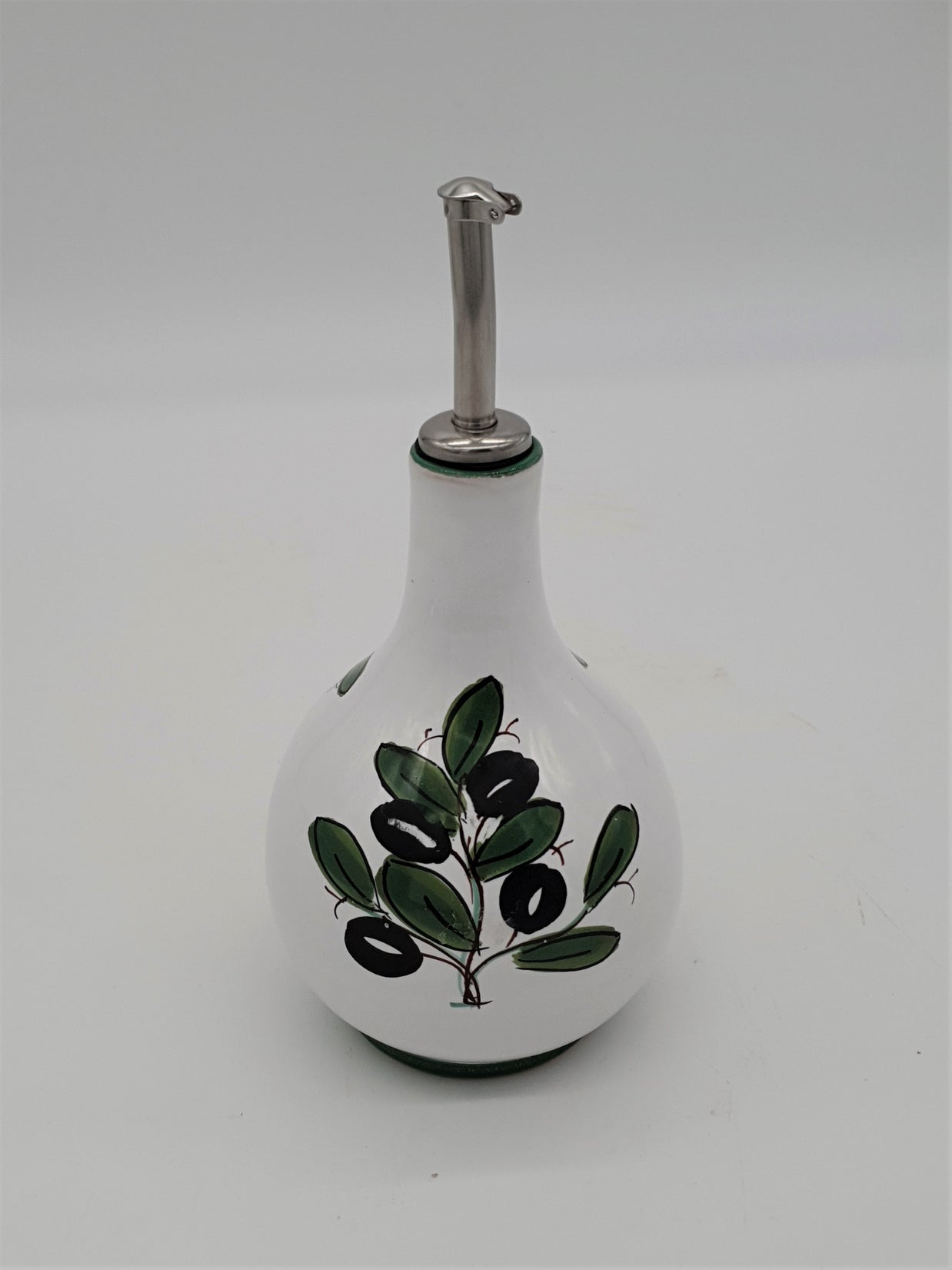 Ampolla Olio Decoro Olive Fondo Bianco