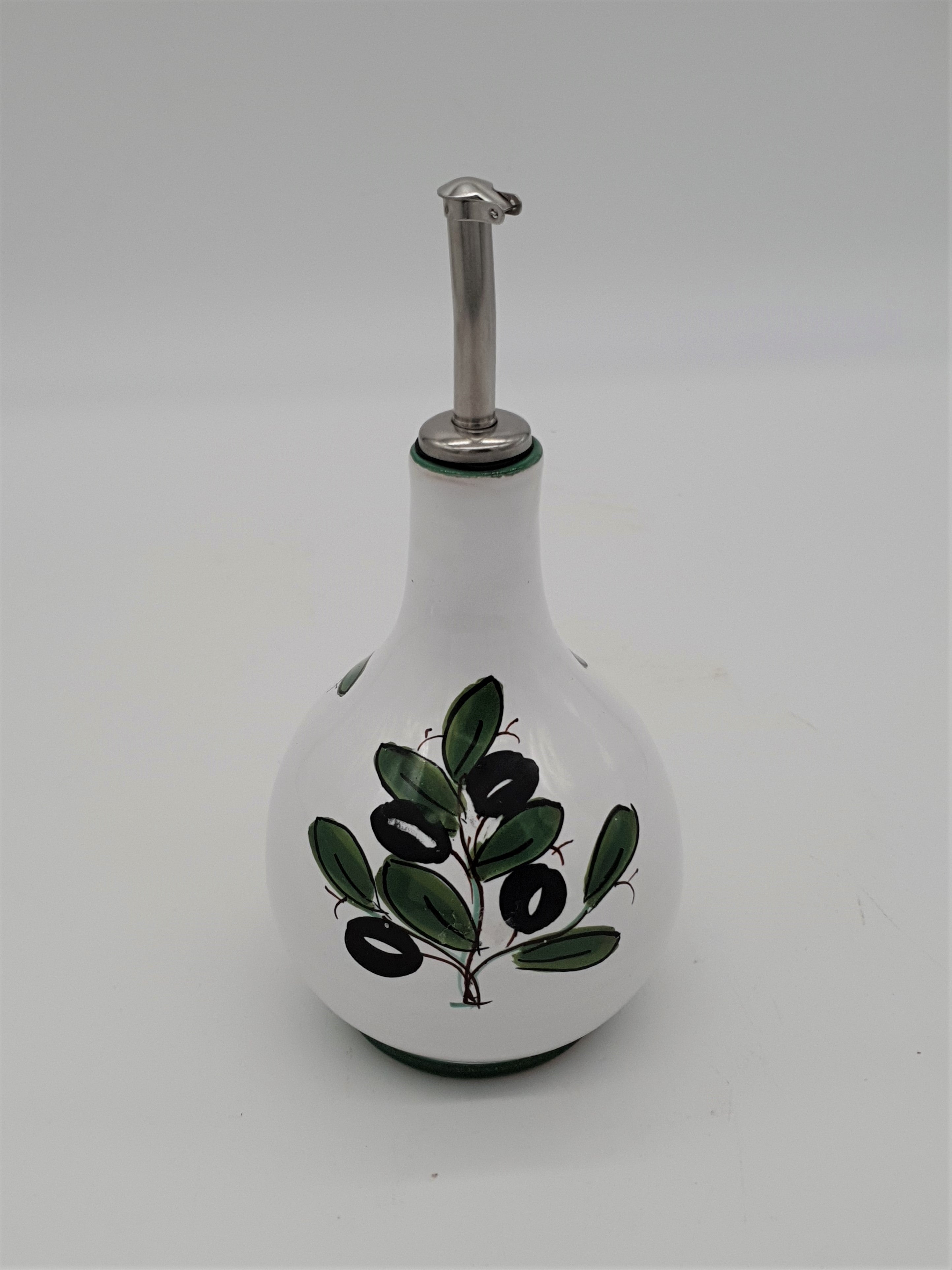 Ampolla Olio Decoro Olive Fondo Bianco