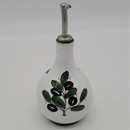 Ampolla Olio Decoro Olive Fondo Bianco