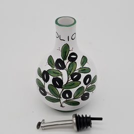 Ampolla Olio Decoro Olive Fondo Bianco