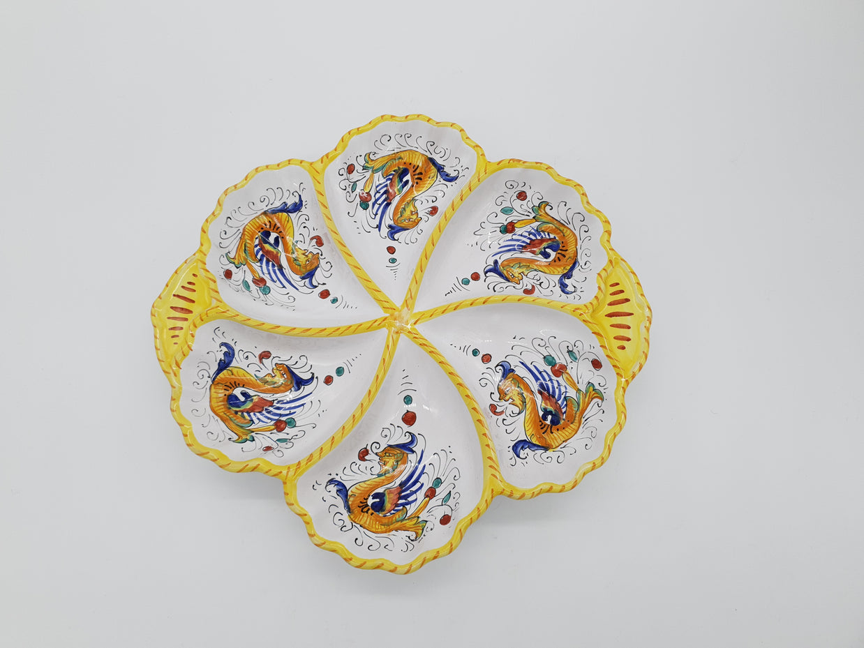 Antipastiera 6 Compartimenti Decoro Raffaellesco