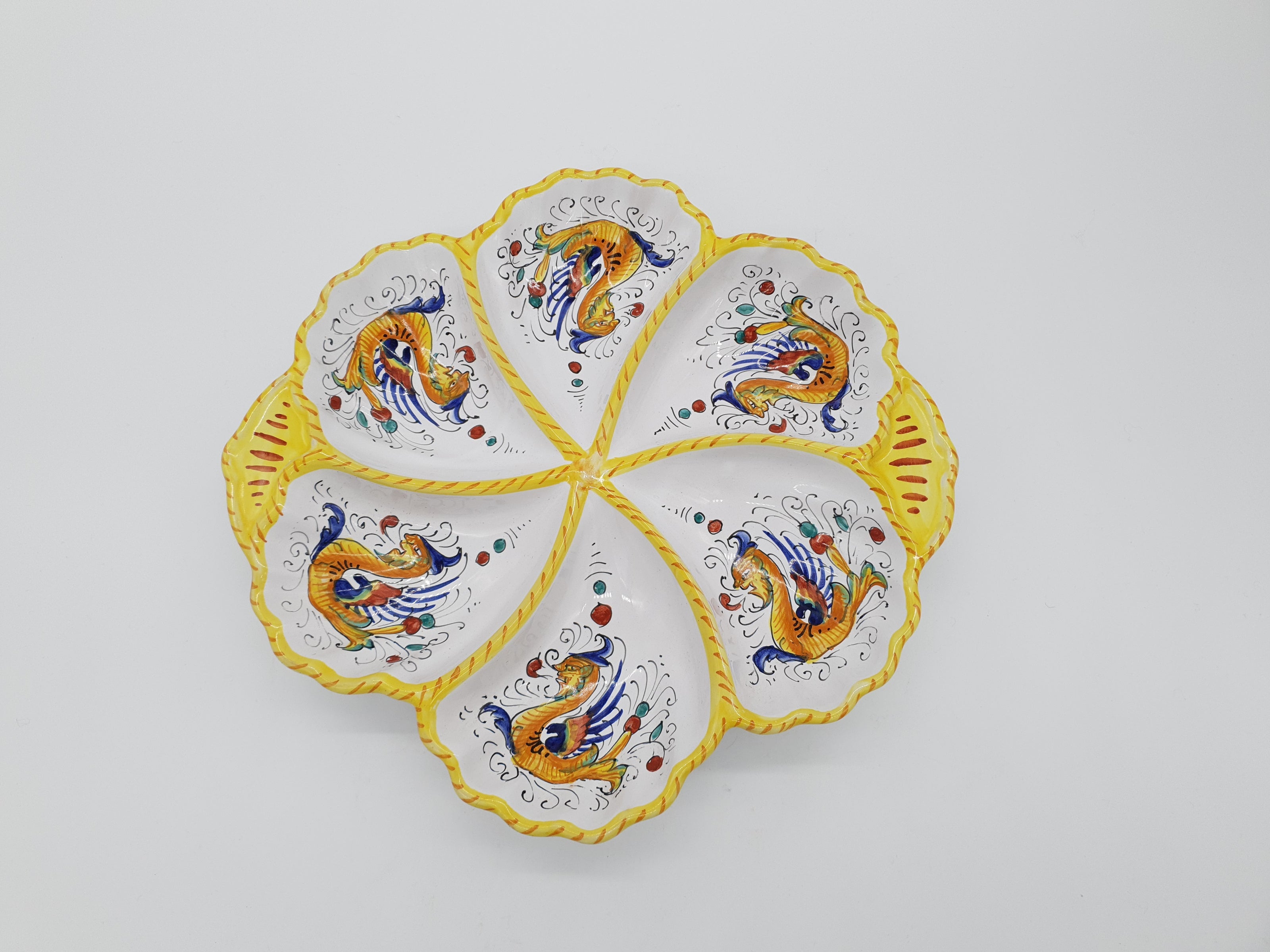 Antipastiera 6 Compartimenti Decoro Raffaellesco