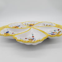 6 Compartment appetizer plate with Raphaelesque decoration
