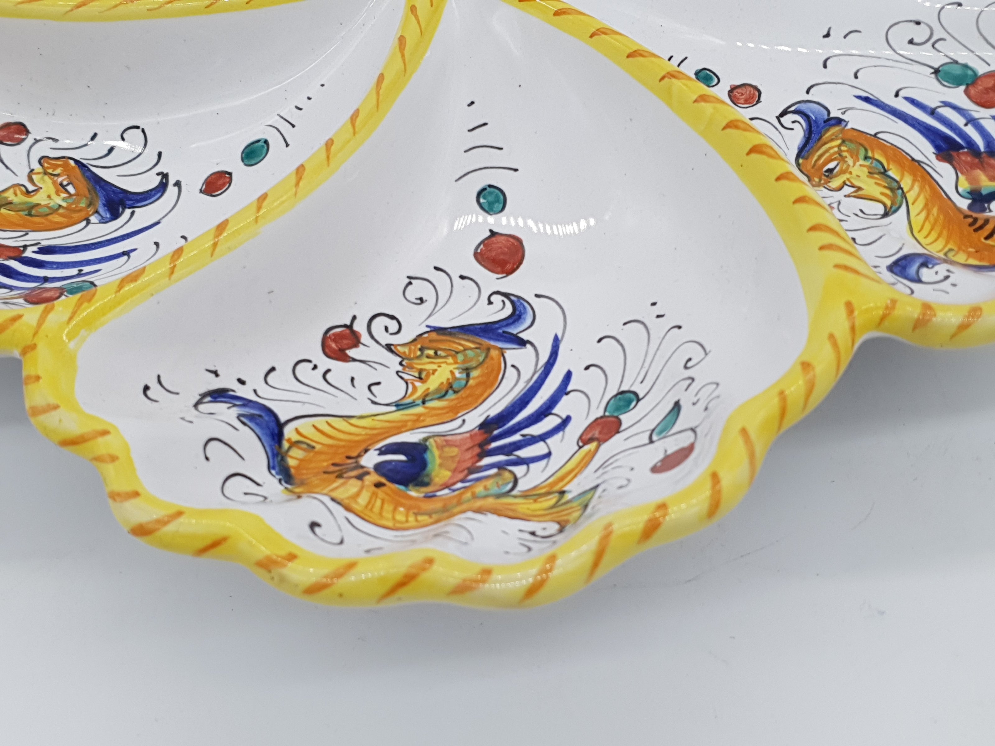 Antipastiera 6 Compartimenti Decoro Raffaellesco