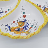 6 Compartment appetizer plate with Raphaelesque decoration