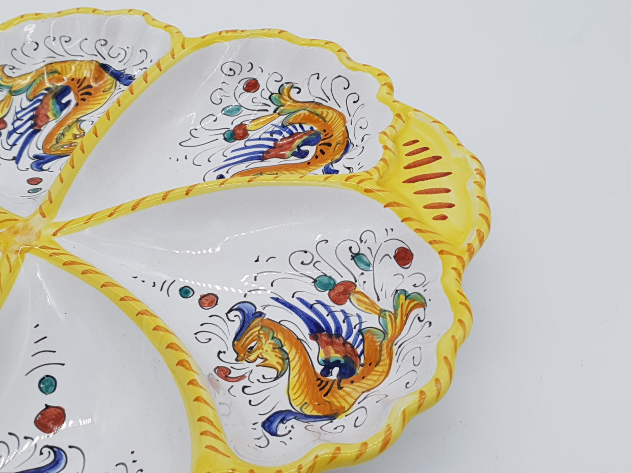 Antipastiera 6 Compartimenti Decoro Raffaellesco